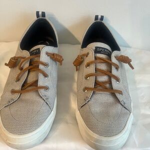 Sperry Casual Gray Sneakers with Brown Accents